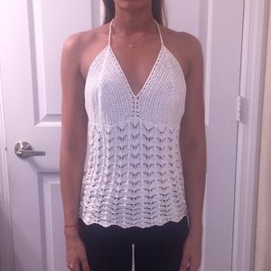 Off white romantic crotchet tank top🌸